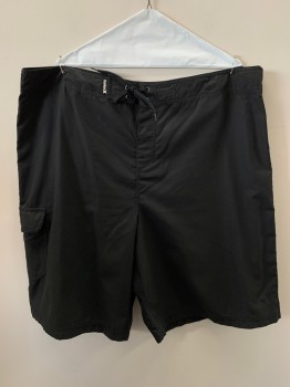QUICKSILVER, Black, Polyester, Elastane, Solid, F.F, Lace Front, Side Pockets,