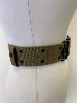 NL, Khaki Brown, Cotton, Black Grommets, 2 Keepers, Side Release Buckles