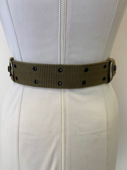 NL, Khaki Brown, Cotton, Black Grommets, 2 Keepers, Side Release Buckles
