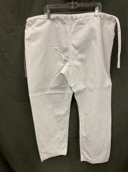 N/L, White, Cotton, Solid, Drawstring Pant, Karate Gee