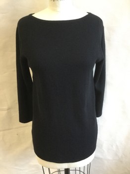 MENDOCINO -A Pea.Pod, Black, Cashmere, Solid, Maternity, Wide Neck,  3/4 Sleeves