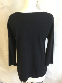 MENDOCINO -A Pea.Pod, Black, Cashmere, Solid, Maternity, Wide Neck,  3/4 Sleeves
