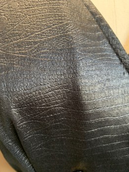 SAUCI, Black, Spandex, Solid, V-N, Double Breasted, L/S, Embossed Reptilian
