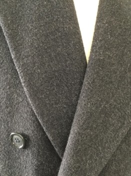 CHAPS RALPH LAUREN, Charcoal Gray, Wool, Solid, Peaked Lapel, Double Breasted, Pocket Flap,