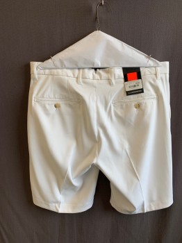 J. LINDBERG, White, Polyester, Solid, F.F, 5 Pockets, Zip Fly