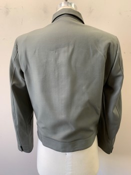 NL, Gray, Poly/Cotton, Collar Attached, Zip Front, 1 Front Welt Pocket