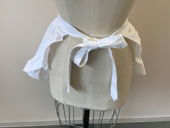 N/L, White, Cotton, Solid, Gathered @ Waist Band, Ruffled Edges, Tie Closure