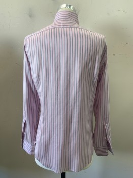 ANTO, Pink, Red, Blue, Green, Orange, Polyester, Stripes - Vertical , L/S, Button Front, Collar Attached,
