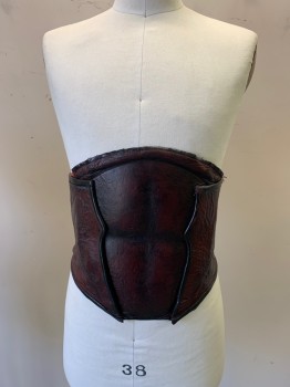 MTO, Red, Black, Leather, Solid, Made To Order, Lace Up & Velcro Back, Abs, Abdominal 6 Pack