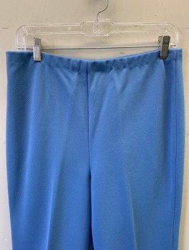 CM CALIFORNIA, Periwinkle Blue, Polyester, Solid, Double Knit, Pants, Elastic Waist, Boot Cut,