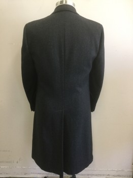 WALLACHS HART SCHAFF, Black, Gray, Wool, 2 Color Weave, Double Breasted, 6 Buttons, 2 Pockets, Lined,