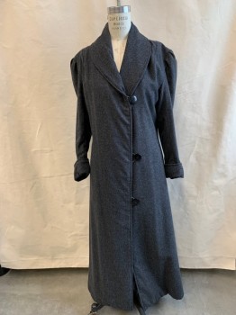 MTO, Charcoal Gray, Black, Wool, Heathered, C.A., Sewn in Cuffs, 3 Buttons, Lined Inside