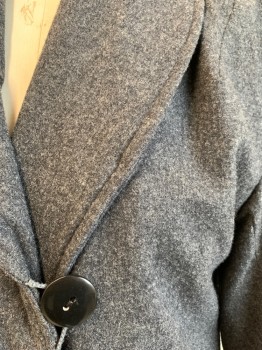 MTO, Charcoal Gray, Black, Wool, Heathered, C.A., Sewn in Cuffs, 3 Buttons, Lined Inside