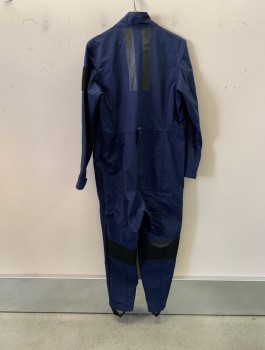 MTO, Navy Blue, Nylon, Synthetic, Stand Collar, Zip Front, L/S, 2 Breast Pockets, Black Mesh Trim, Slant Pockets, Velcro on Shoulders, Zippers on Legs, Stirrups *Missing Belt