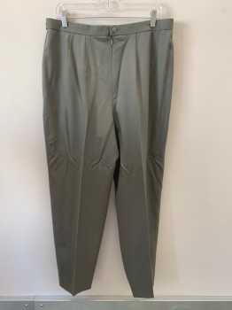 NL, Olive Green, Wool, Side Pockets, Zip Back, Pleated Front