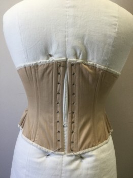 N/L, Beige, Cotton, Solid, with Cream Trim, Lace Up Center Back, No Lacing,