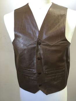 MARMLEJO, Brown, Leather, Solid, Snap Front, Western Yoke, 2 Pockets