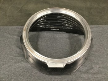 MTO, Black, Silver, Metallic/Metal, Rubber, Silver Metal Collar, Turn Latch, Black Ribbed Rubber Collar with Extended Neck, Velcro Underside for Attaching to Space Suit