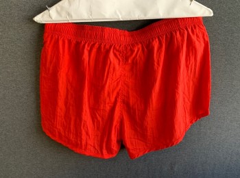 UZZI, Red, Polyester, Solid, Drawstring and Elastic Waist, 2.5" Inseam, Built in Briefs Inside