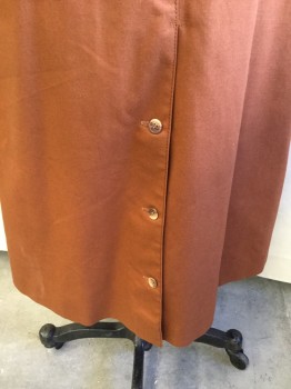 N/L, Rust Orange, Cotton, Polyester, Solid, Large Notched Lapel, Flap Front & Back, Epaulettes, Double Breasted,  Long Sleeves with Elbow Patches, Flared, Split Center Back with 3 Matching Buttons, **With BELT,