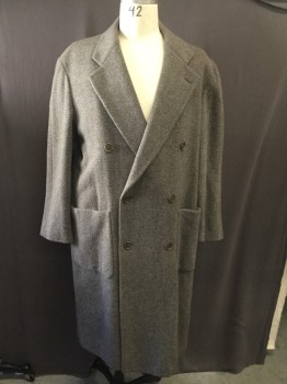 CERRUTI, Brown, Gray, Wool, Herringbone, Double Breasted, Patch Pocket,  Notched Lapel,