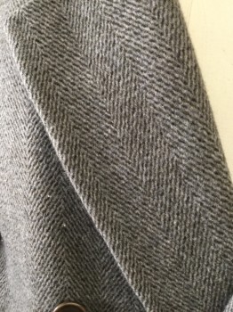 CERRUTI, Brown, Gray, Wool, Herringbone, Double Breasted, Patch Pocket,  Notched Lapel,