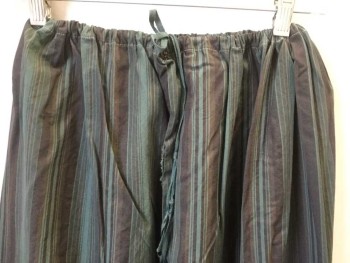 MTO, Green, Plum Purple, Brown, Olive Green, Cotton, Stripes - Vertical , 1 Button Front, Drawstring, Multiples,