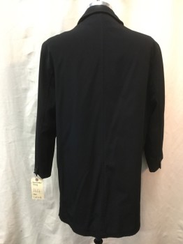 DKNY, Black, Polyester, Solid, 2 Pieces___ Barcode in Outter Shell, Zip Out Lining Has Barcode Number Written on Back Neck. Single Breasted, Hidden Button Placket, 2 Pockets,