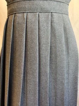 ROYAL PARK UNIFORMS, Heather Gray, Polyester, Scoop Neck with Slit Front, Open Sides, Side Zip, Pleaded Skirt, Elastic Back Waistband