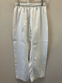 NL, White, Polyester Cotton, Elastic/Drawstring Waist
