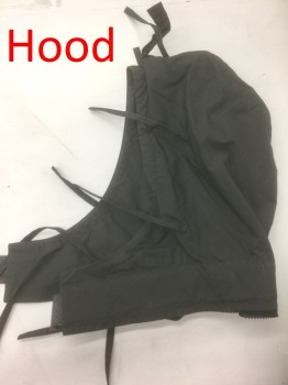 N/L, Gray, Cotton, Solid, Zip and Snap Front, Unusual/Tilted Pockets at Hips, Lightly Aged Throughout, Stand Collar, Gray Webbed Straps at Cuffs,**Comes with Detachable Hood and Gray Webbed Belt