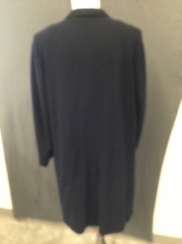 N/L, Navy Blue, Wool, Solid, Mens Middle Upper Class Coat. Double Breasted, 1 Welt Pocket, 3 Pockets with Flaps, Slit Center Back, 2 Button Detail at Cuffs. Small Visible Hole at Welt Pocket,
