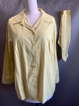 NO LABEL, Yellow, Cotton, Solid, L/S, Button Front, C.A., with Matching Waist Belt