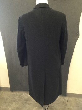N/L, Charcoal Gray, Wool, Heathered, Double Breasted, Notched Lapel, 3 Pockets, Slit Center Back,