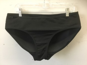 N/L, Black, Polyester, Spandex, Solid, Bum Padding, Brief Style Underwear, Front is Mesh, Back is Subtle Bum Shaping with Modest Padding