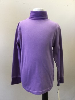 CIRCO, Purple, Cotton, Solid, Color Blocking, Turtleneck, Dark Purple Neck & Cuff