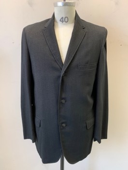 MODERN, Black, Brown, Wool, Speckled, Single Breasted, Notched Lapel, 3 Buttons, 3 Pockets