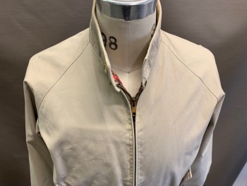 CAMPUS, Lt Beige, Poly/Cotton, Solid, Zip Front, C.A., 2 Button Flap Pockets, Windbreaker