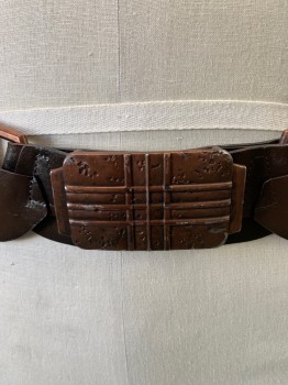 MTO, Brown, Dusty Brown, Suede, Speckled, *Aged/Distressed* Black Snap Buckle, Petal Trim,