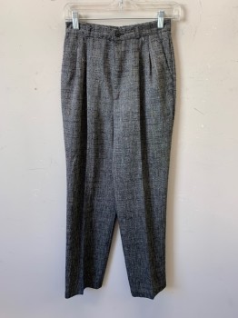 FUNDAMENTALS, Black, White, Multi-color, Polyester, Rayon, Tweed, Double Pleats, 2 Slant Pockets