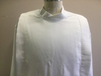 BEAU VESTE, White, Polyester, Solid, Double Breasted, Velcro, Embroidery Detail on Sleeves and Hem