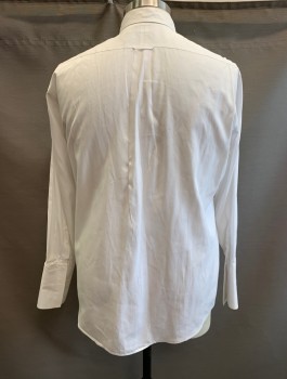 NORDSTROM, White, Cotton, Solid, C.A., Button Front, L/S, 1 Chest Pocket