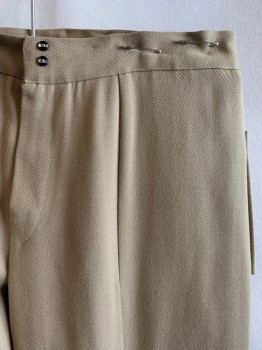 MTO, Khaki Brown, Polyester, Solid, 4 Pockets on Sides, 2 Buttons on Smaller Pockets, Zip Fly, 2 Buttons By Fly