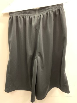 CSG, Black, Polyester, Solid, Athletic/Basketball Shorts, 2 Pocket, Internal Pull String