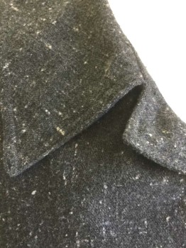 N/L, Dk Gray, Lt Gray, Wool, Speckled, Dark Gray with Light Gray Specks, Single Breasted, Notched Collar, 2 Pockets, No Lining, Made To Order