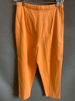 N/L, Lt Orange, Polyester, Solid, High Waisted, Side Zipper, No Pockets
