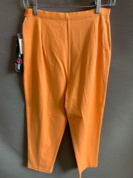 N/L, Lt Orange, Polyester, Solid, High Waisted, Side Zipper, No Pockets