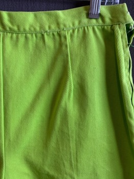 MTO, Lime Green, Cotton, Solid, CAPRI, Side Zipper, Button Closure