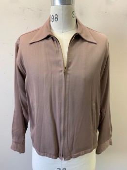 CAMPUS, Dusty Purple, Cotton, Solid, Zip Front, 2 Pockets, 2 Buttons at Cuffs,