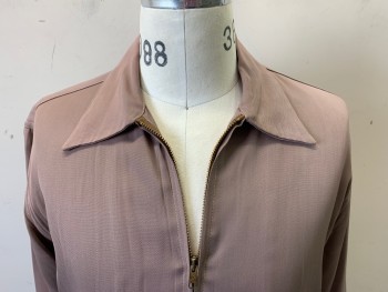 CAMPUS, Dusty Purple, Cotton, Solid, Zip Front, 2 Pockets, 2 Buttons at Cuffs,